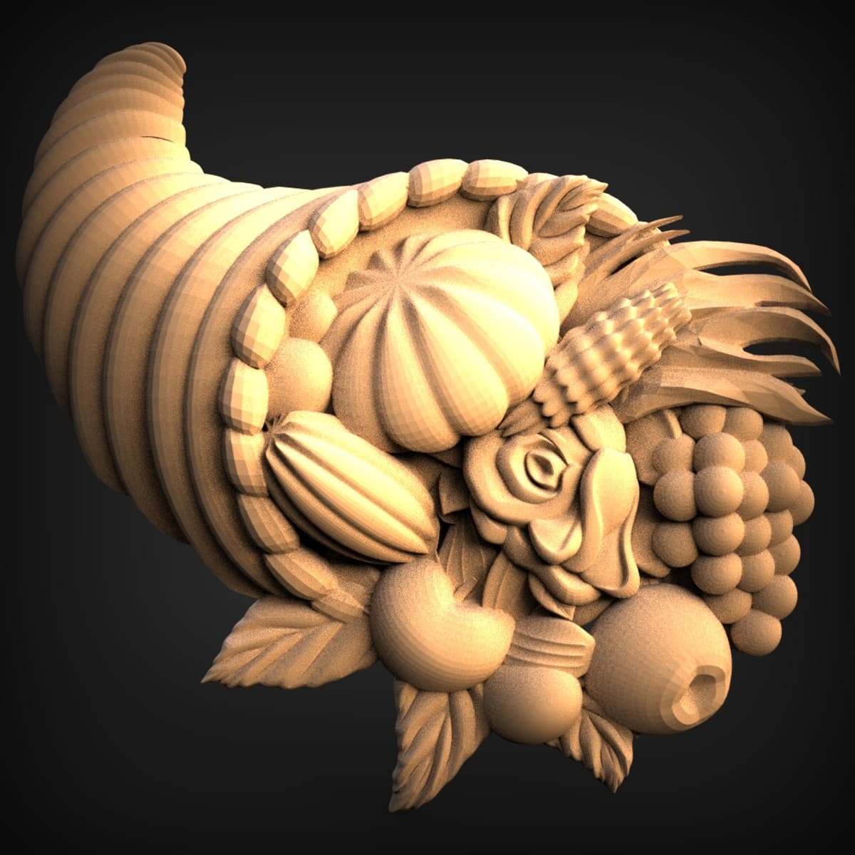 Harvest Cornucopia Fruit Relief