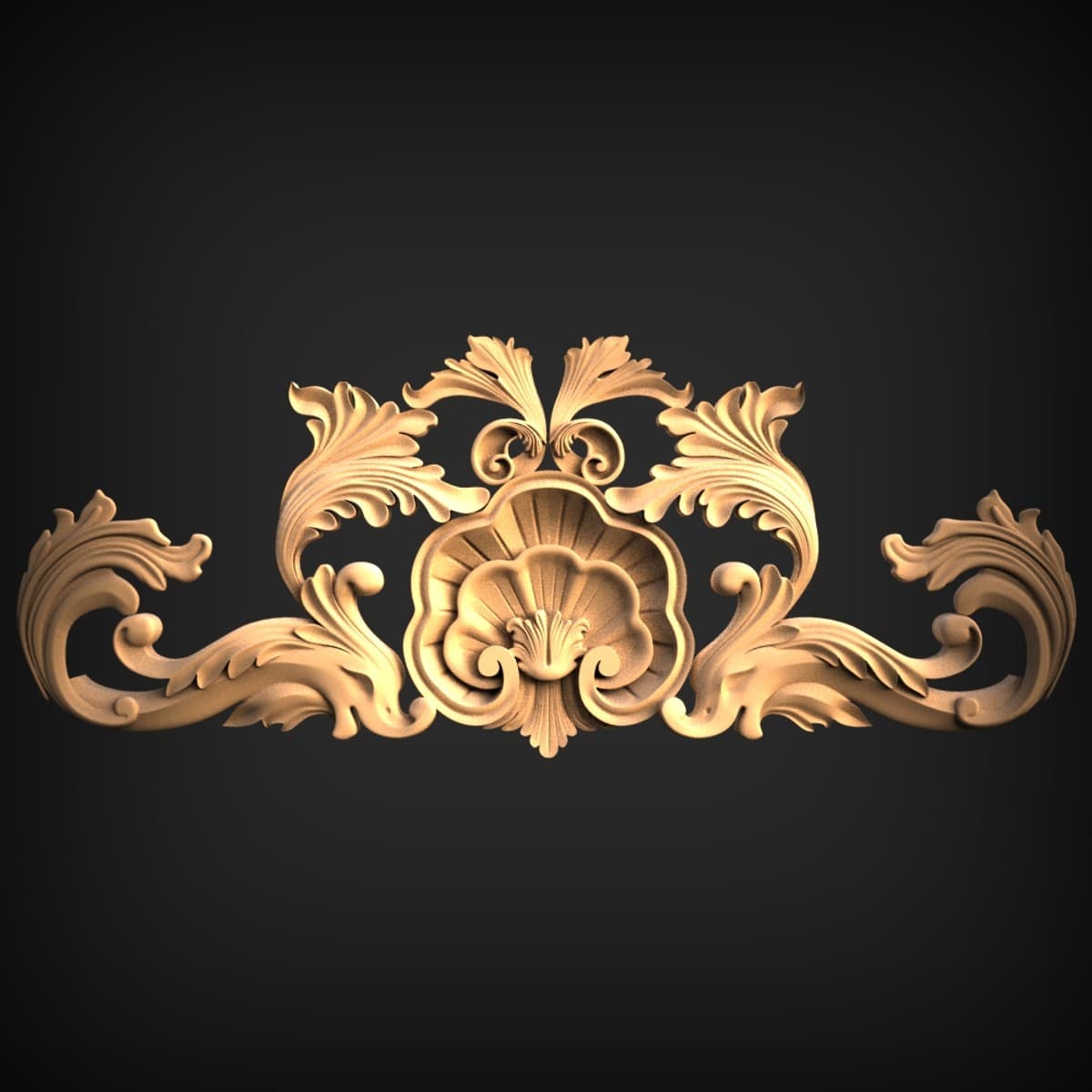 Acanthus Scroll Shell Cartouche Onlay