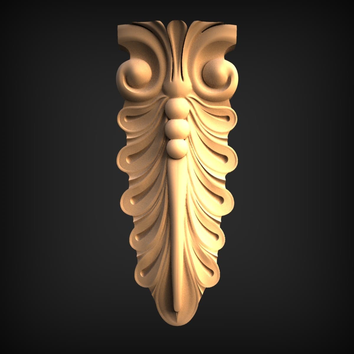 Scrolled Acanthus Drop Onlay