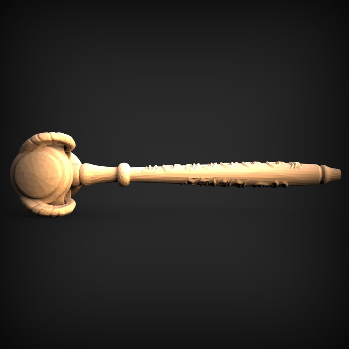 Rope-Wrapped Orb Ceremonial Mace