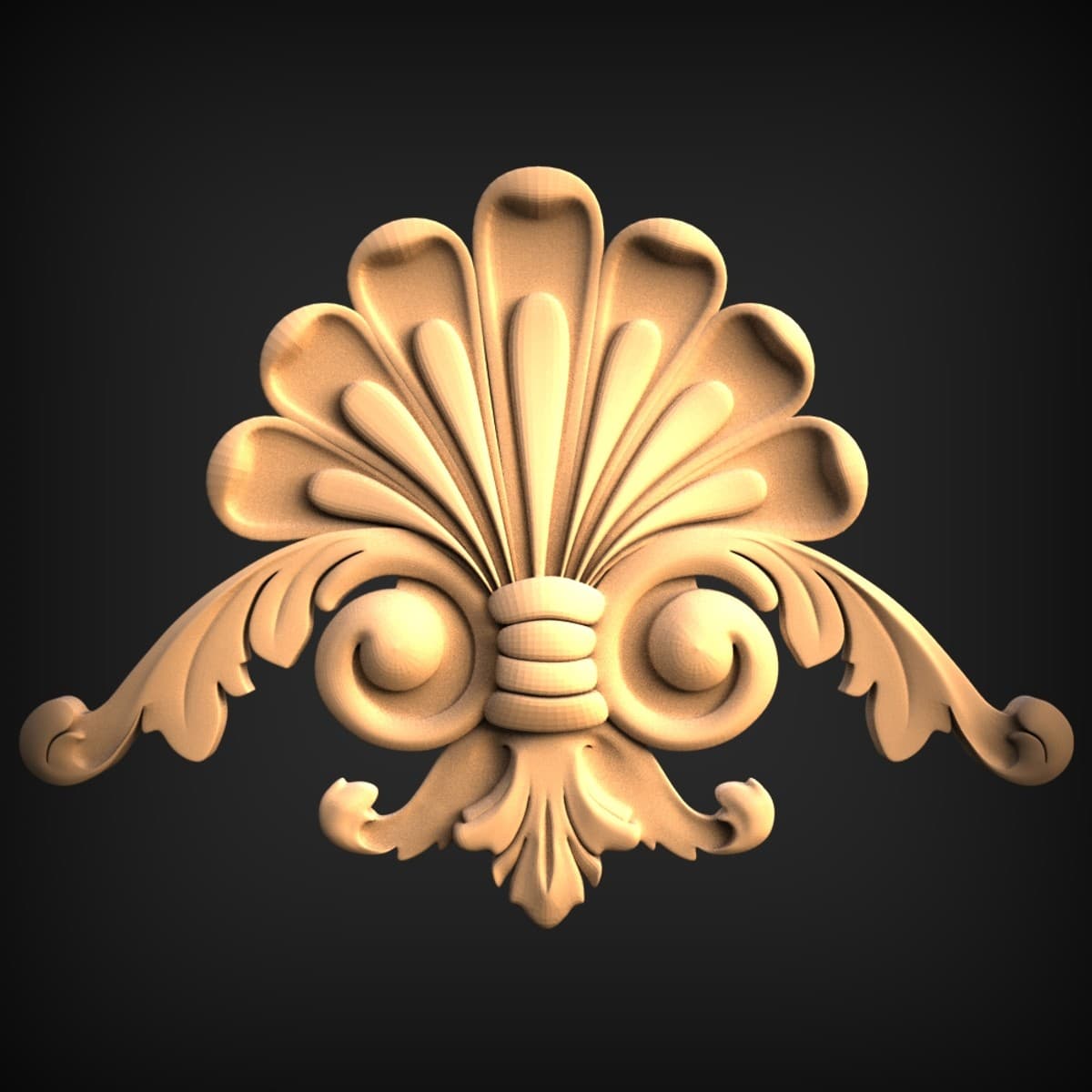 Fanned Shell And Acanthus Onlay