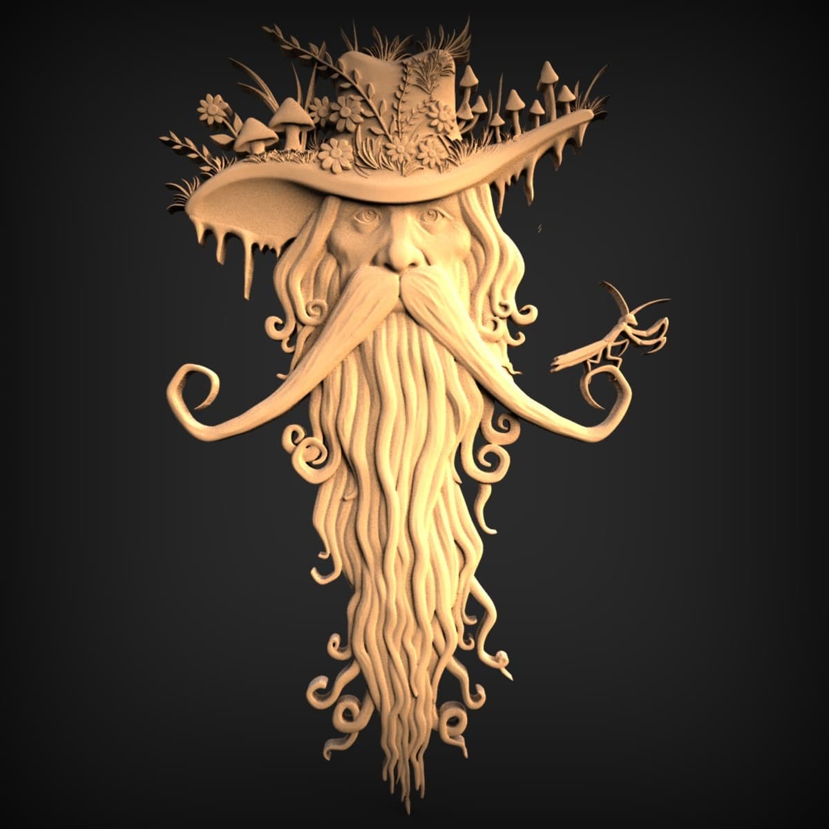 Mushroom-Hat Forest Wizard Plaque