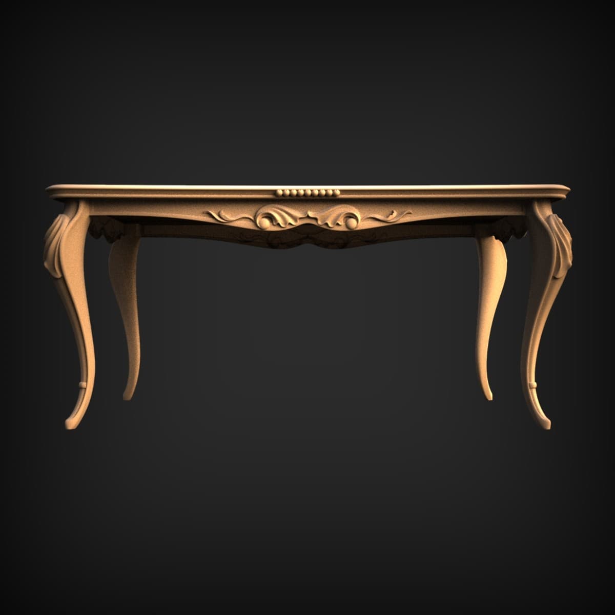 Carved Cabriole-Leg Dining Table