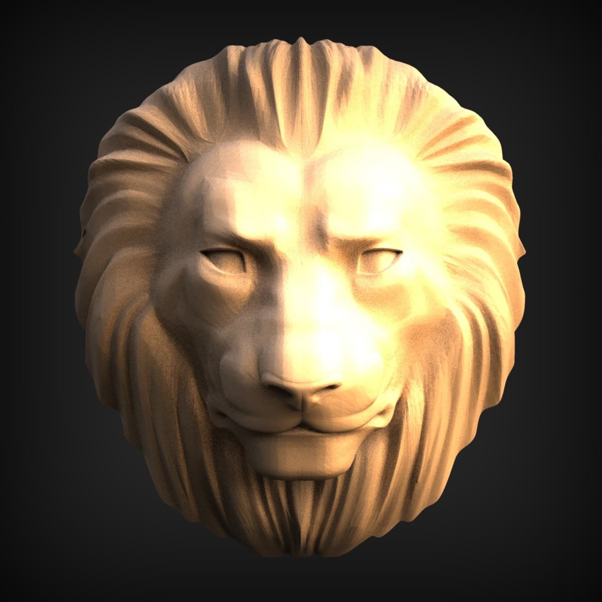 Lion-Head Guardian Mask Relief