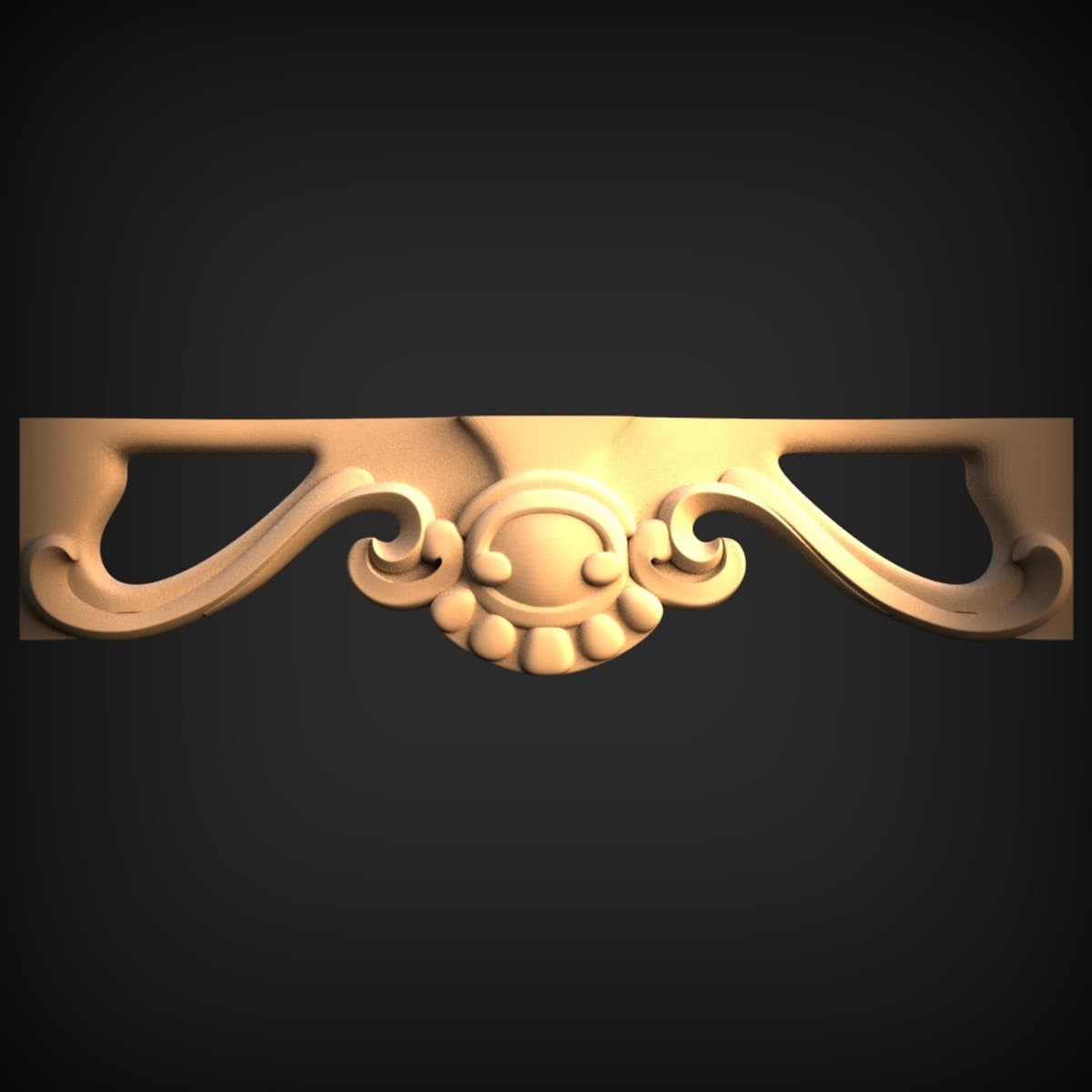 Oval Cabochon Scroll Cabinet Crest