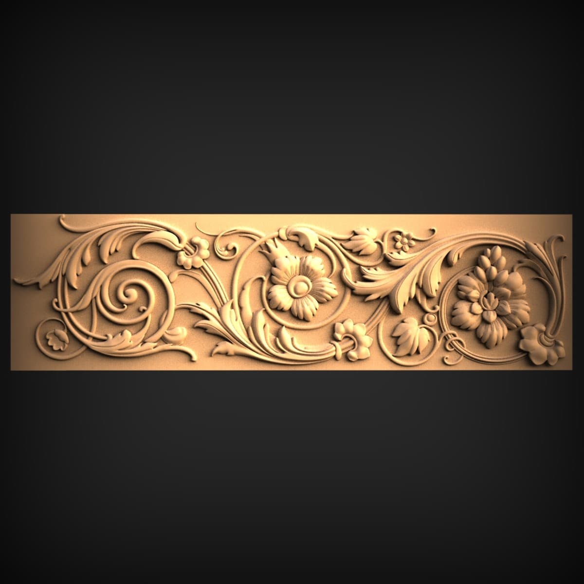 Scrolling Acanthus Floral Border Frieze