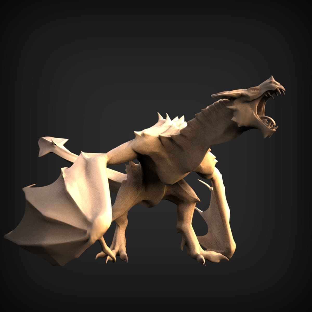 Roaring Western Dragon Miniature