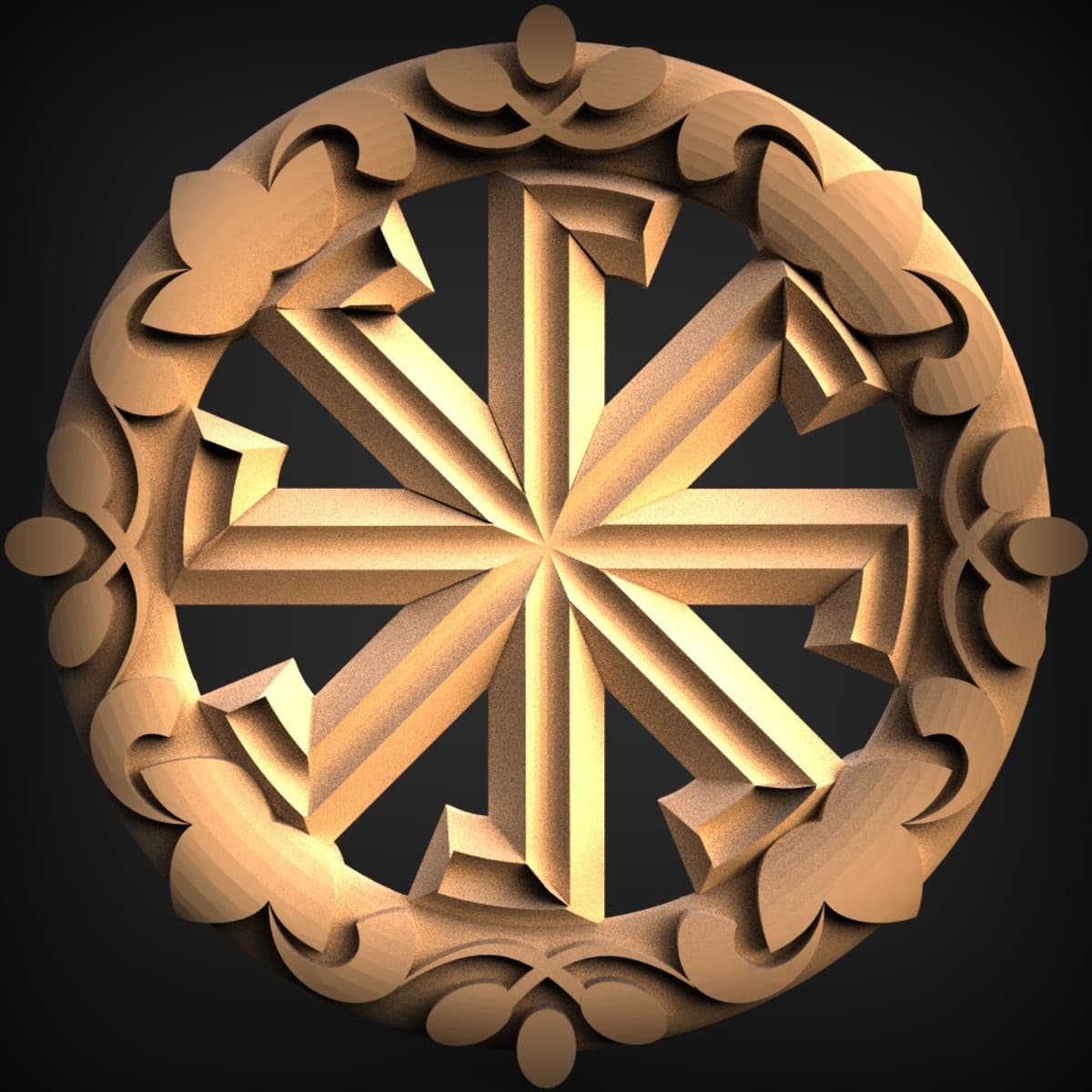 Radiant Cross Tracery Roundel