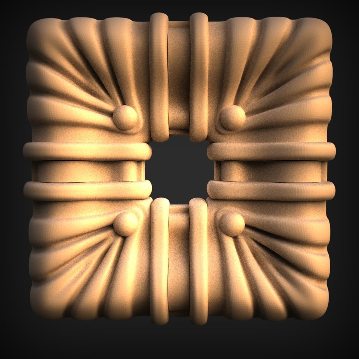 Fluted Sunburst Corner Rosette