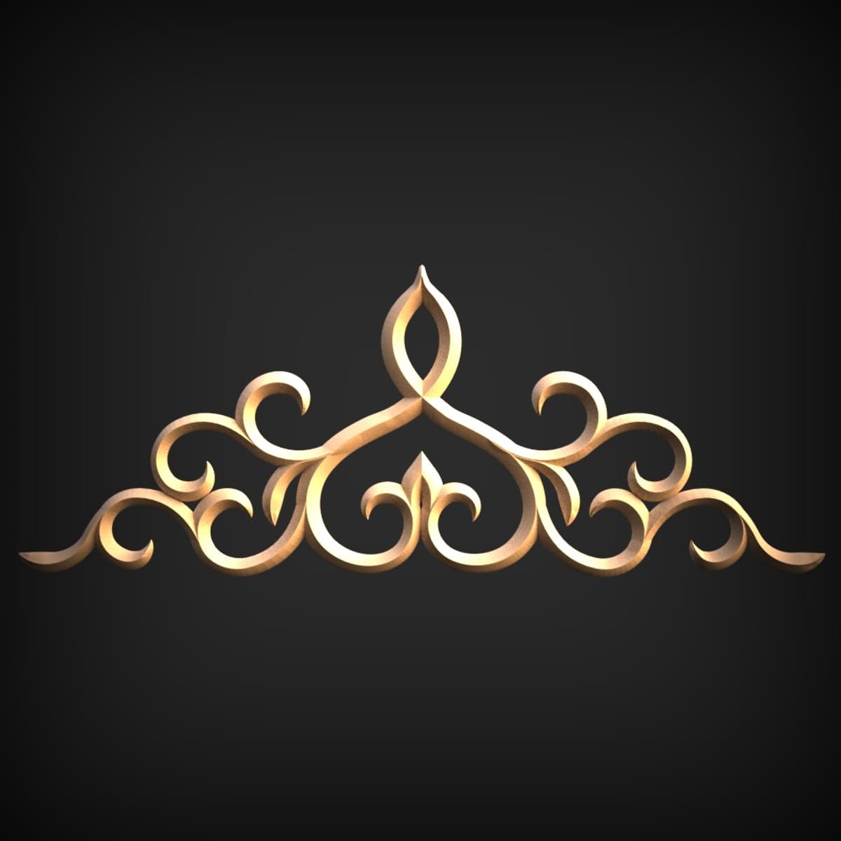 Filigree Flame-Leaf Scroll Onlay