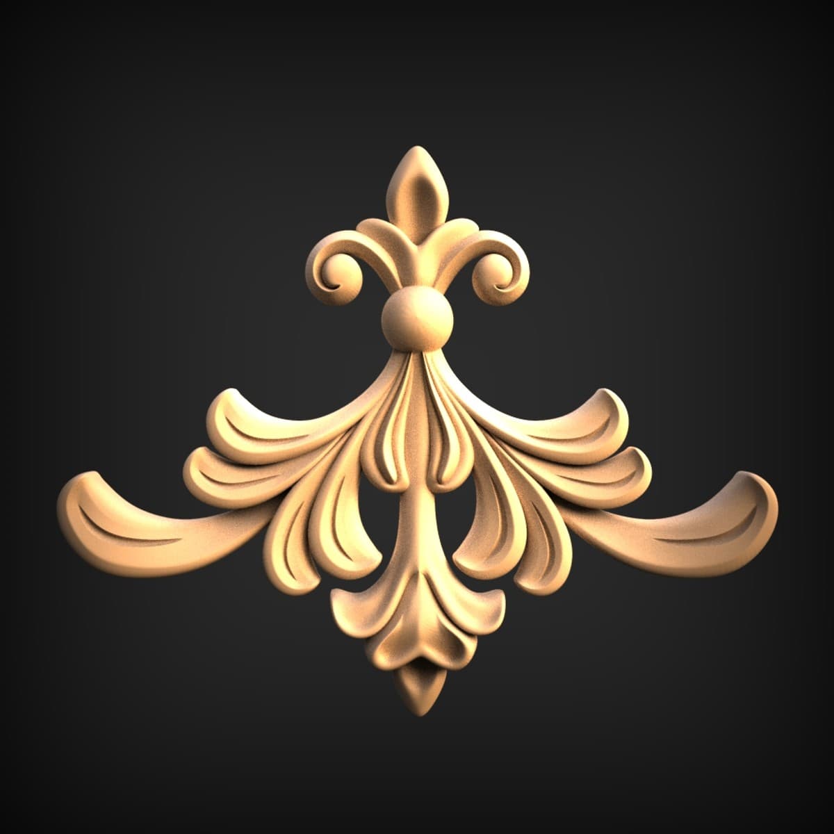 Fleur-de-Lis Acanthus Crest Onlay