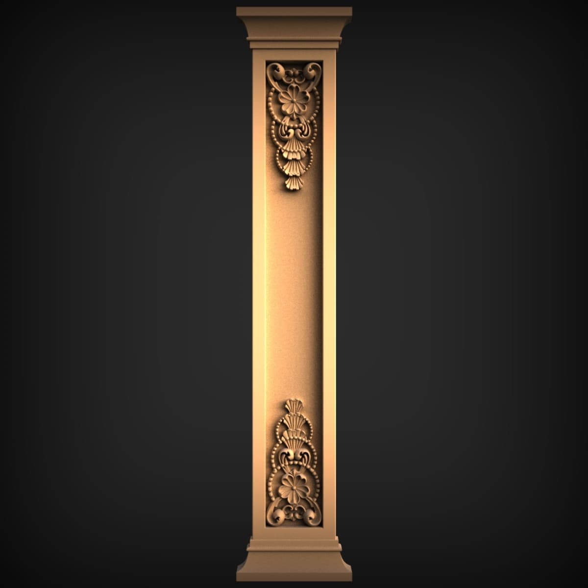 Floral Cartouche Pilaster Panel