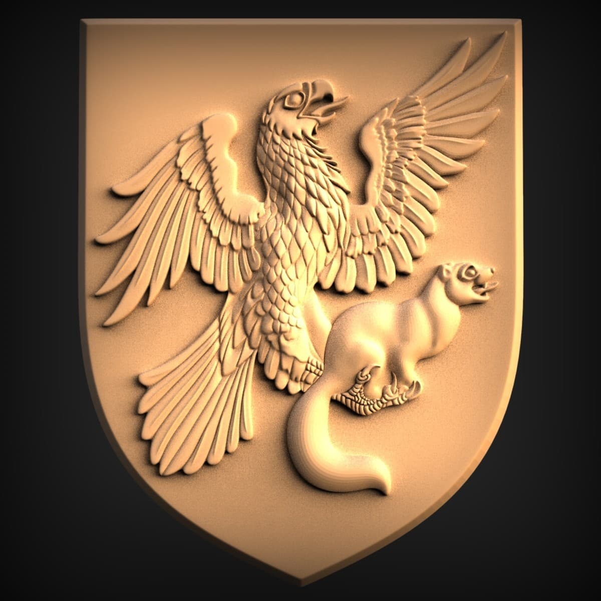 Heraldic Eagle Shield Crest