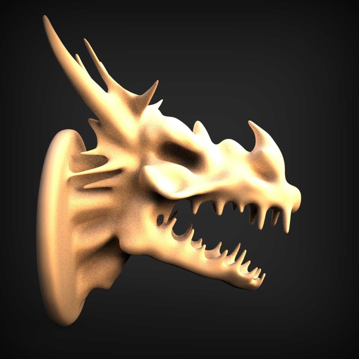 Horned Dragon Head Wall Mount