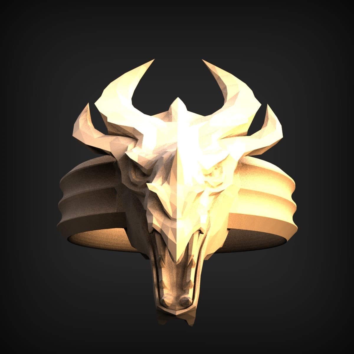 Horned Dragon Skull Band