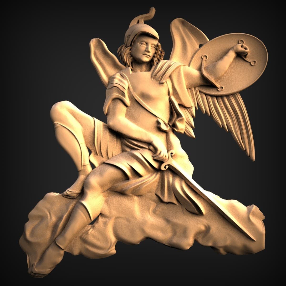 Archangel Michael Descending Relief Panel