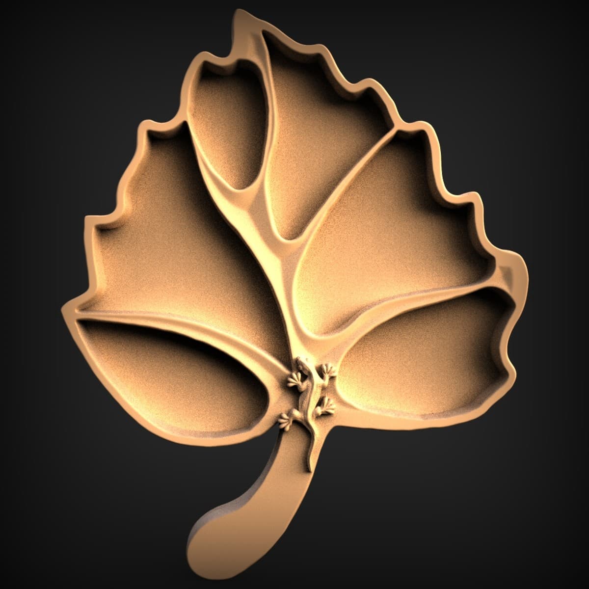 Five-Lobed Leaf Dish Carving
