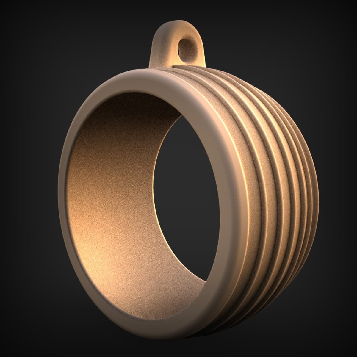 Ribbed Ring Pendant Charm