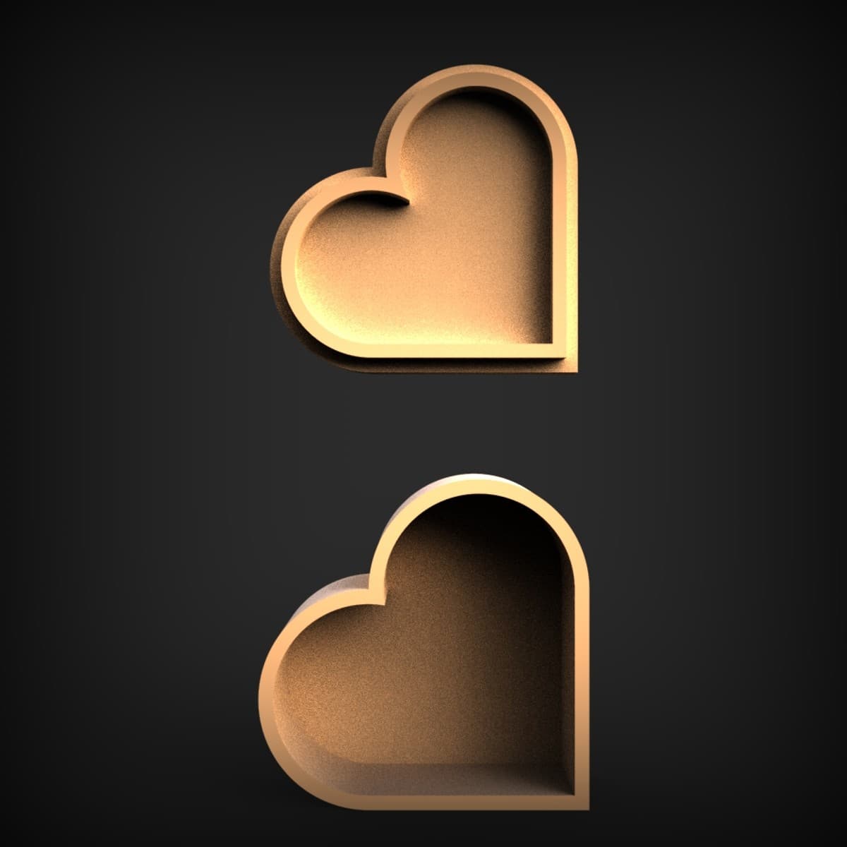 Twin Heart Trinket Dishes