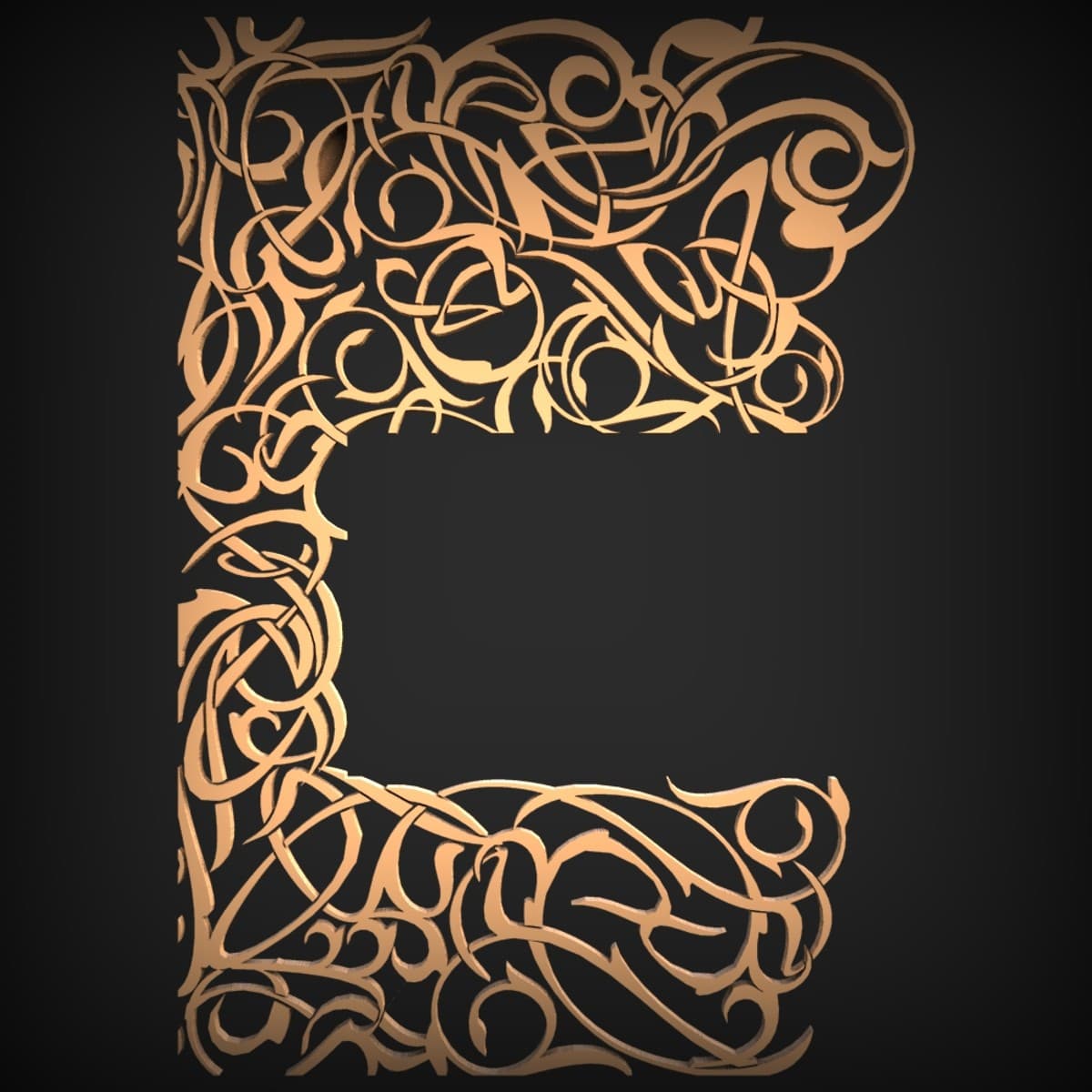 Celtic Knotwork Illuminated Initial Panel