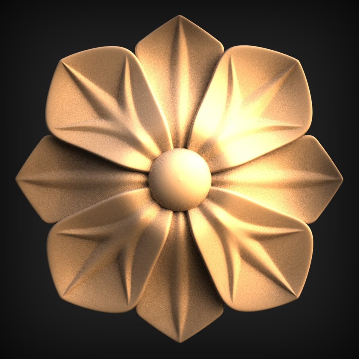 Six-Petal Faceted Flower Rosette
