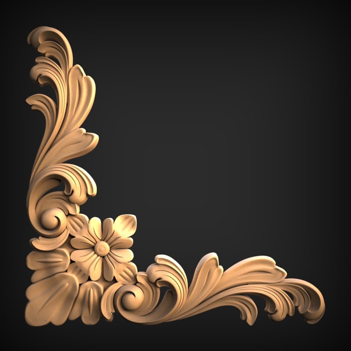 Acanthus Corner Scroll With Rosette