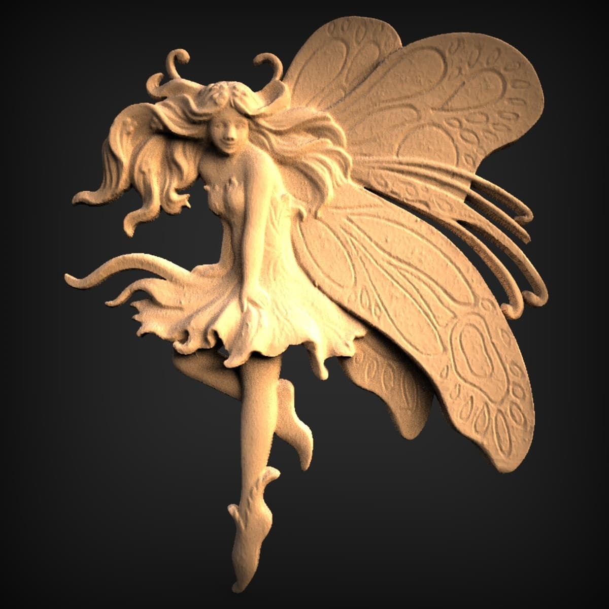 Dancing Butterfly Fairy Relief Panel