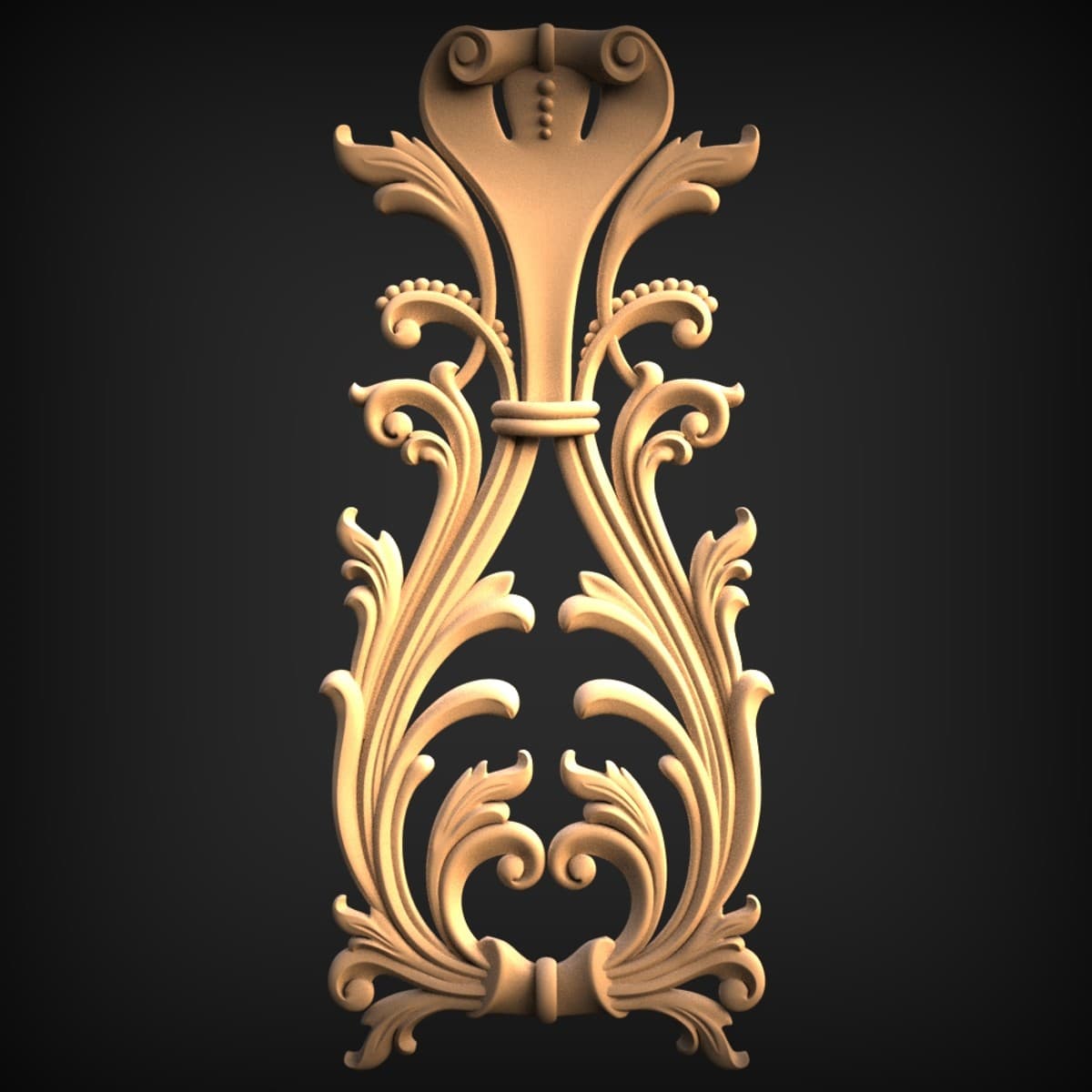 Baroque Acanthus Vertical Drop Onlay