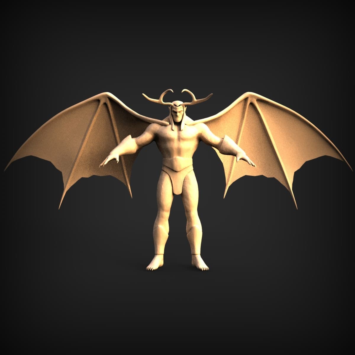 Winged Horned Demon Figure