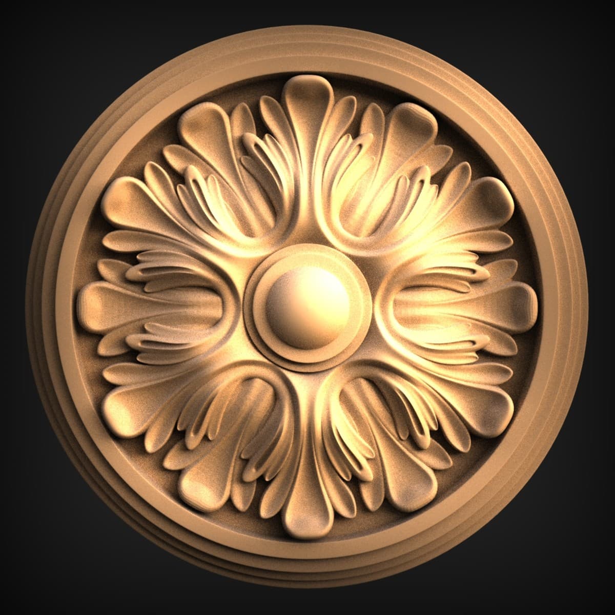 Round Acanthus Petal Rosette