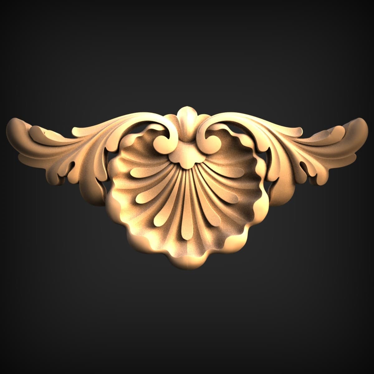 Scallop Shell Acanthus Wing Onlay
