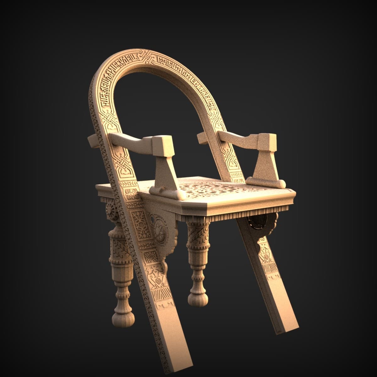 Celtic Knotwork Ceremonial Throne