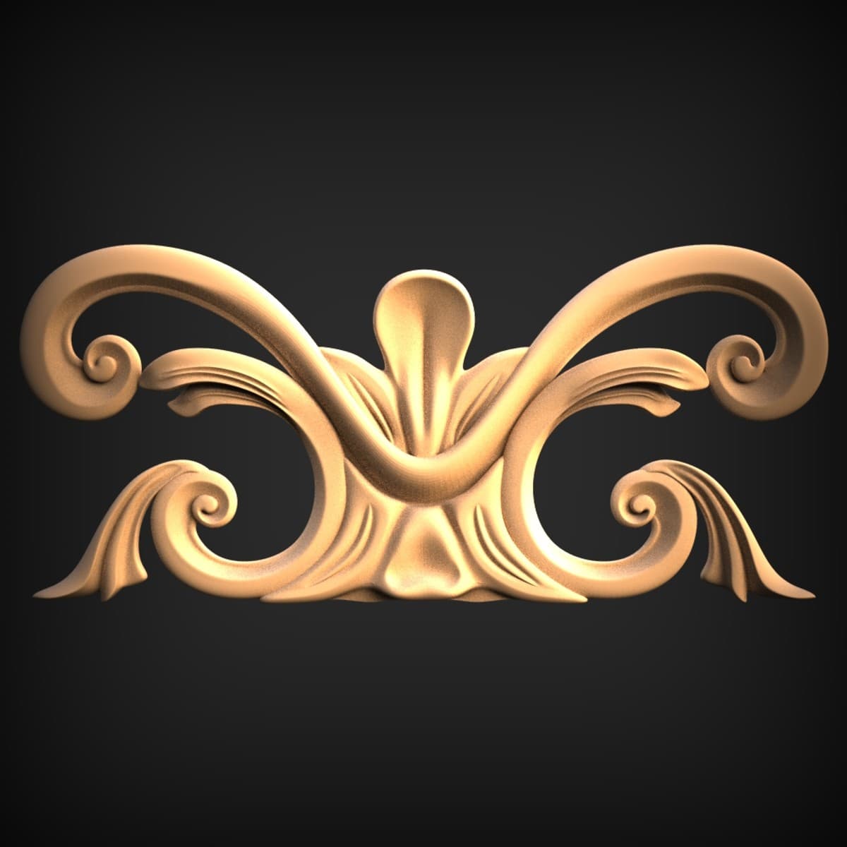 Scrolled Acanthus Cartouche Onlay
