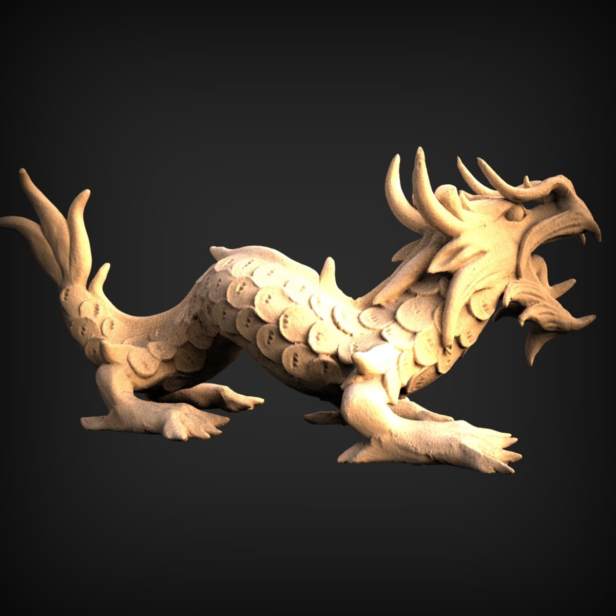 Prowling Chinese Dragon Figurine