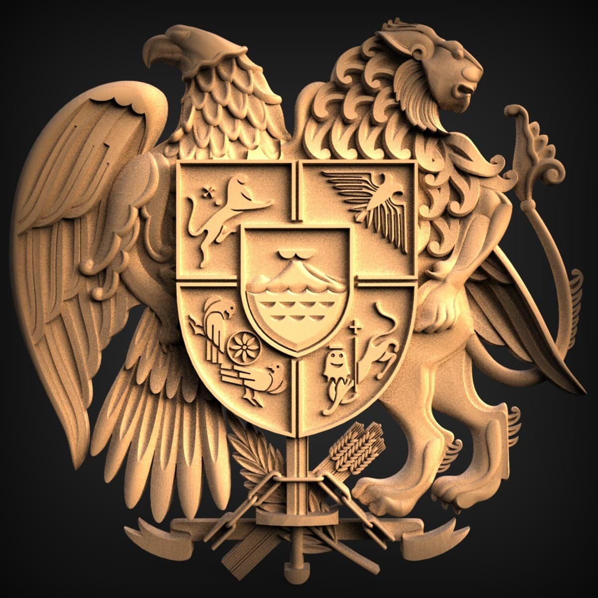 Armenian Coat-of-Arms Wall Plaque