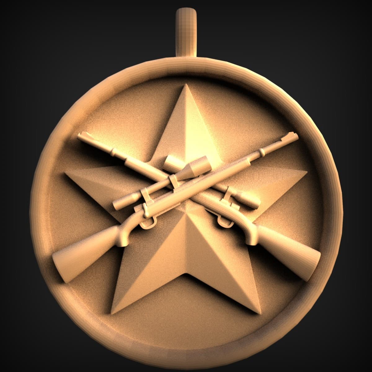 Crossed Rifles Marksman Medallion