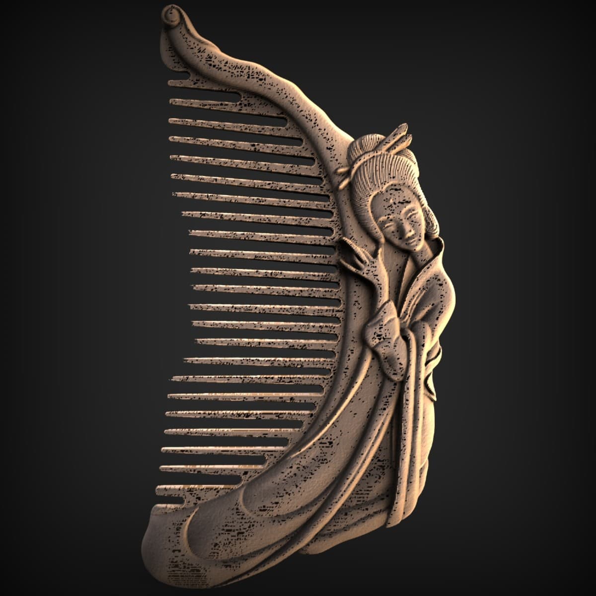 Court Lady Figural Hair Comb