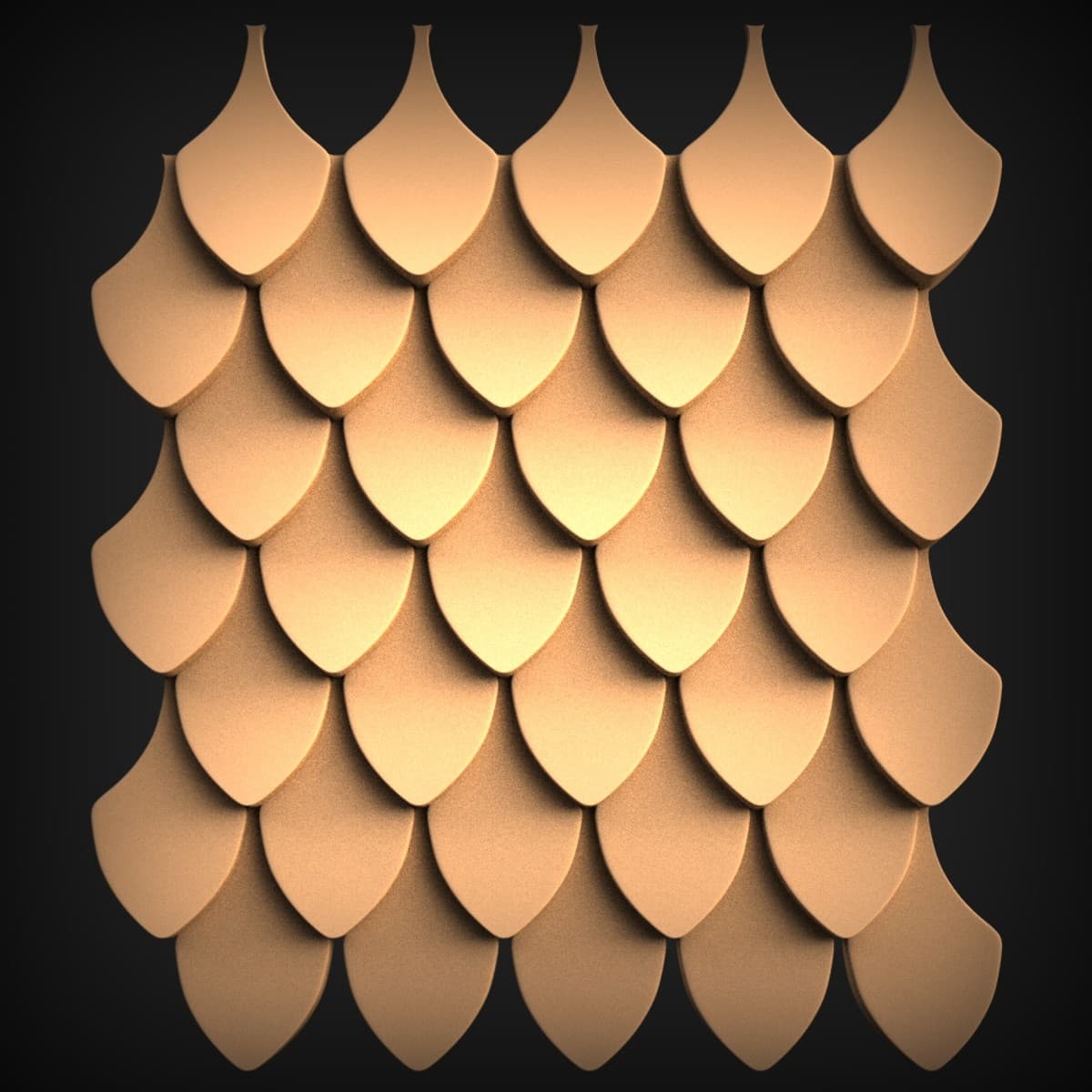 Overlapping Dragon-Scale Wall Panel