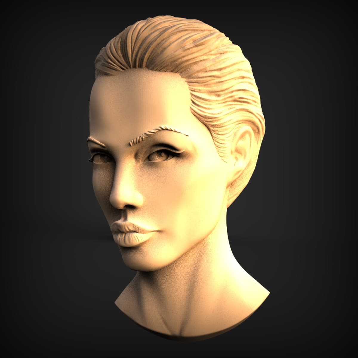 Serene Woman's Head Bust