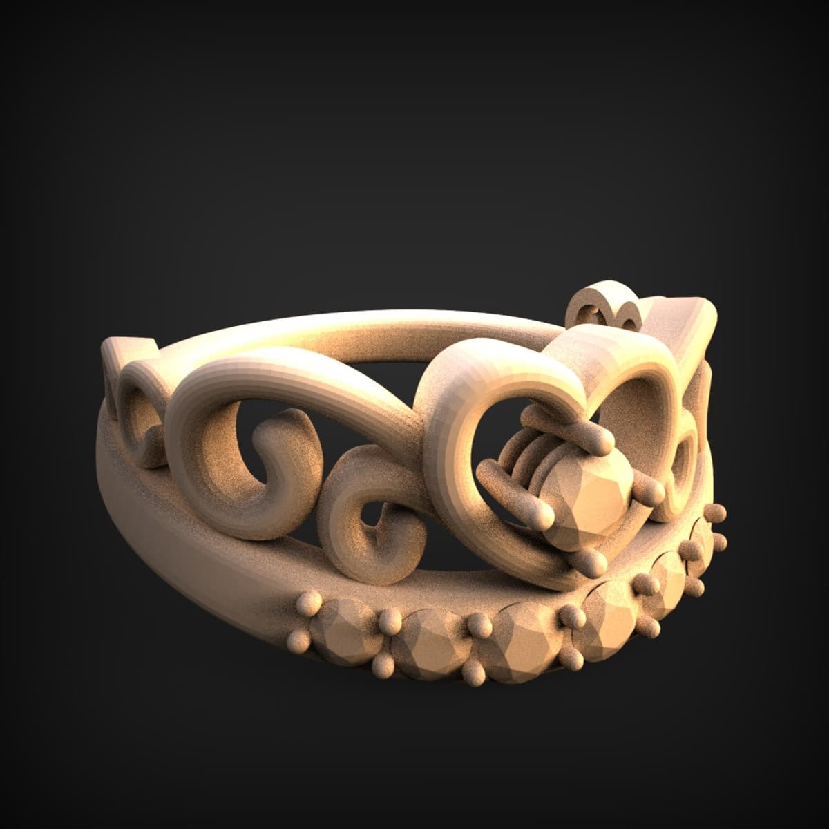 Filigree Heart Gemstone Ring