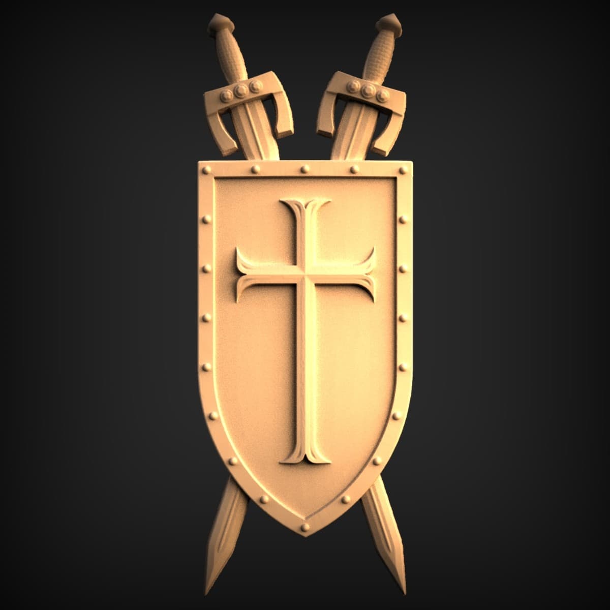 Crossed Swords Knight Shield Crest