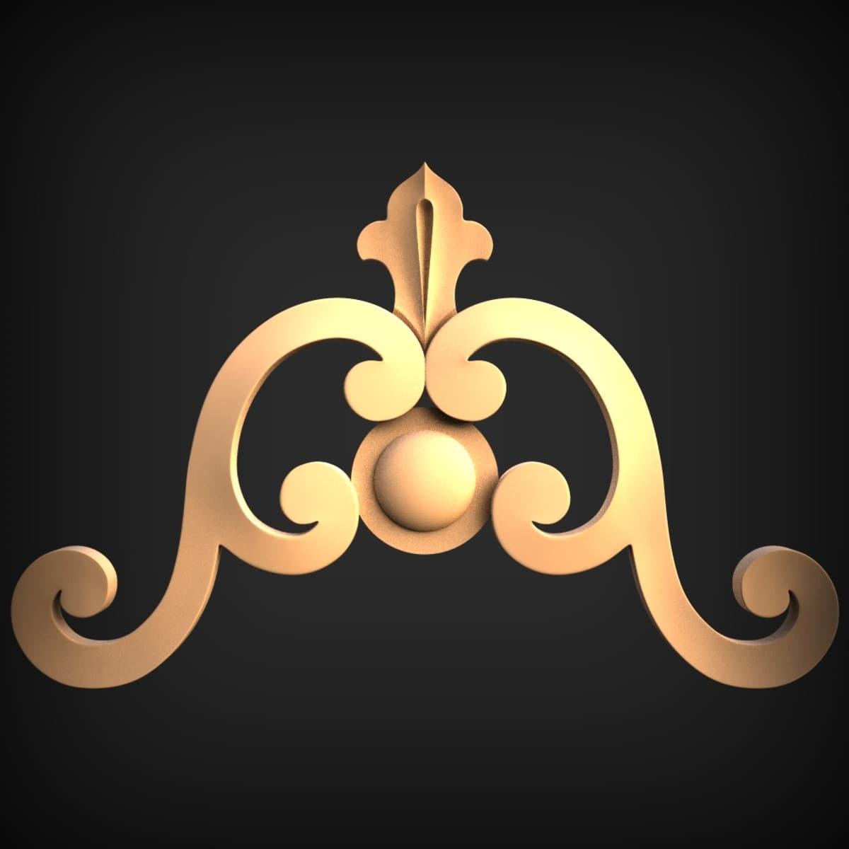 Scrollwork Crest Cabinet Onlay