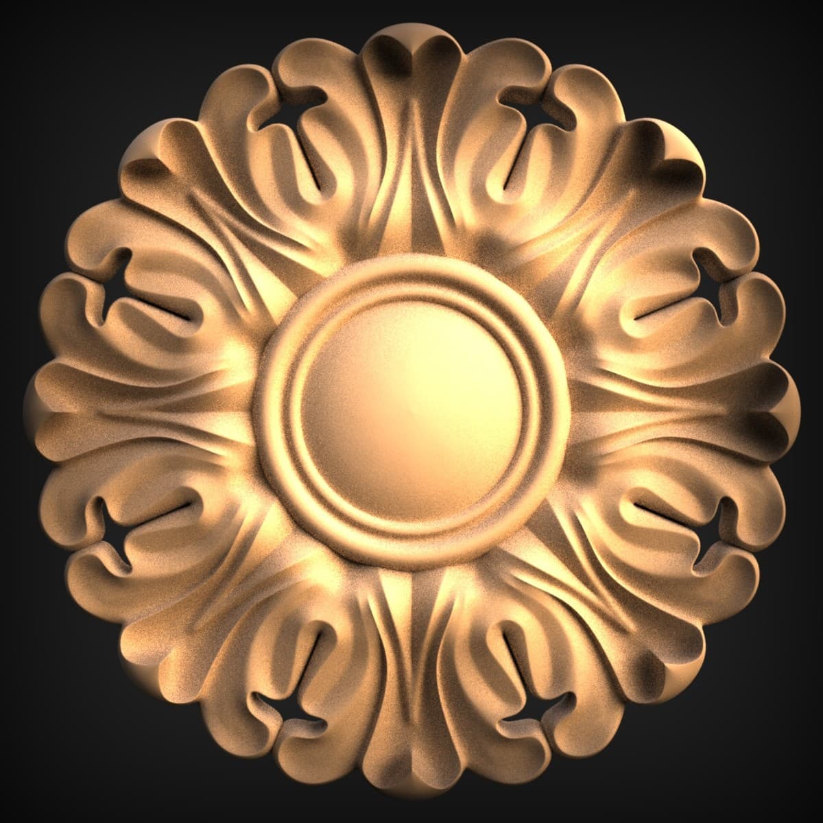 Round Acanthus Rosette Medallion