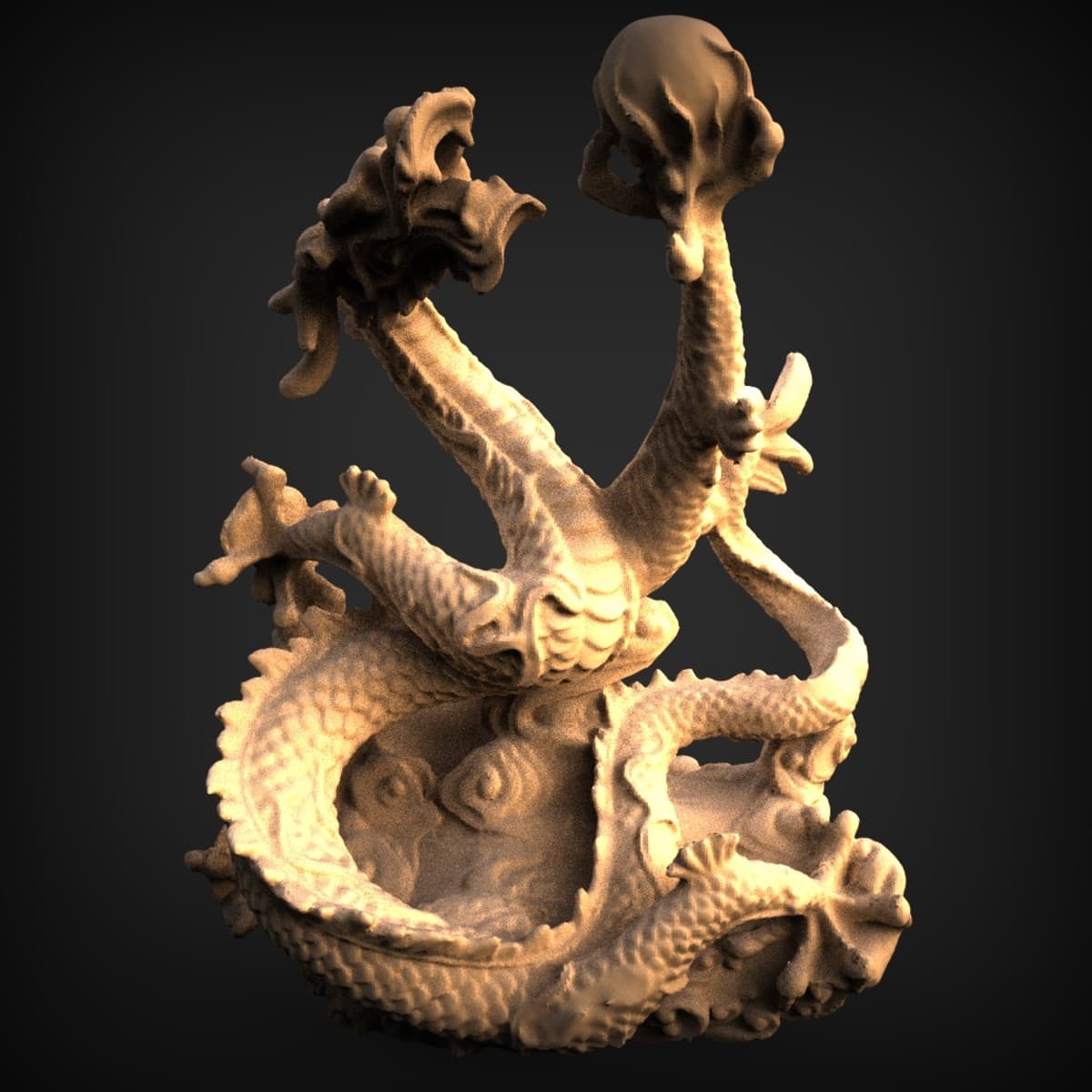 Coiled Dragon Pearl Trinket Dish