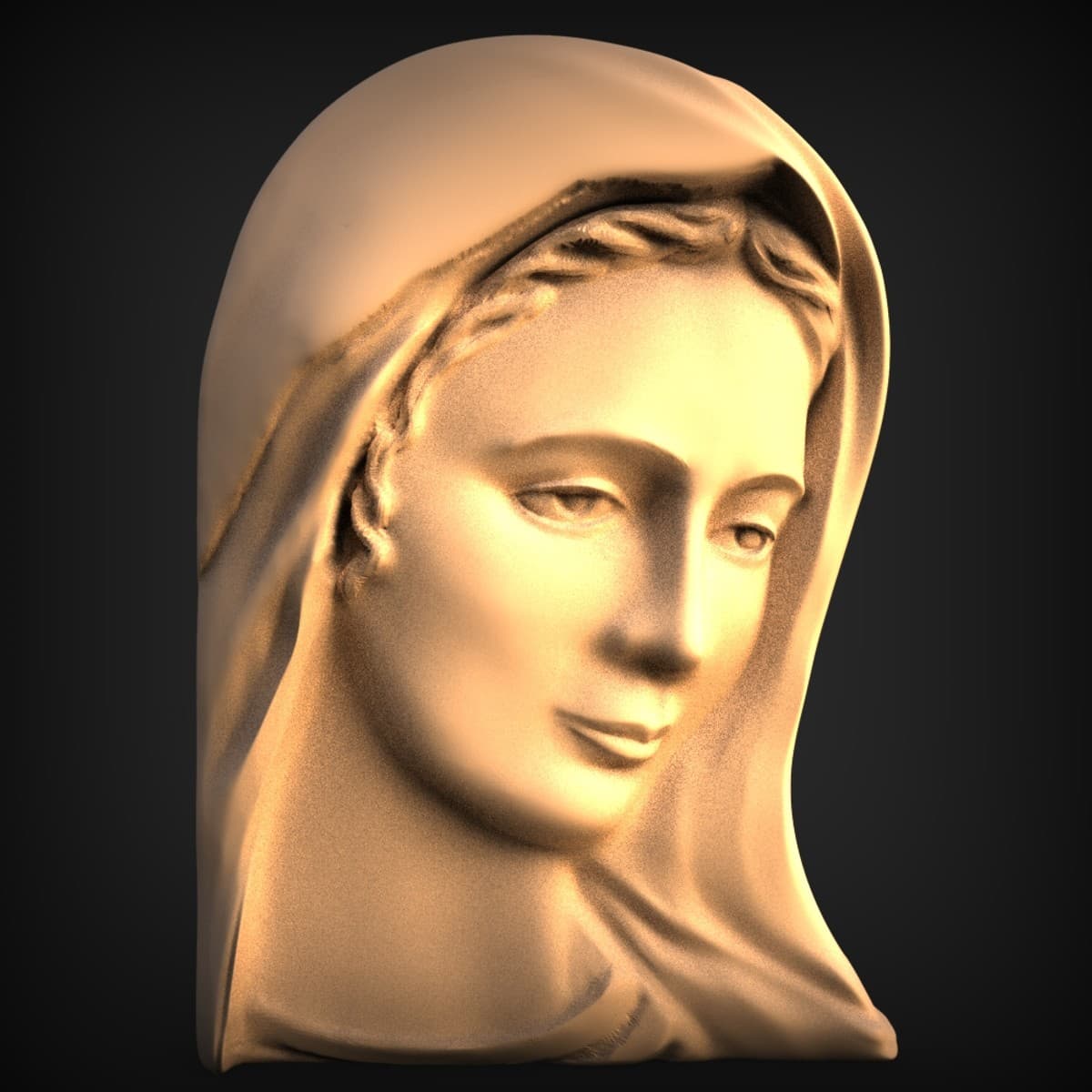 Veiled Madonna Portrait Relief