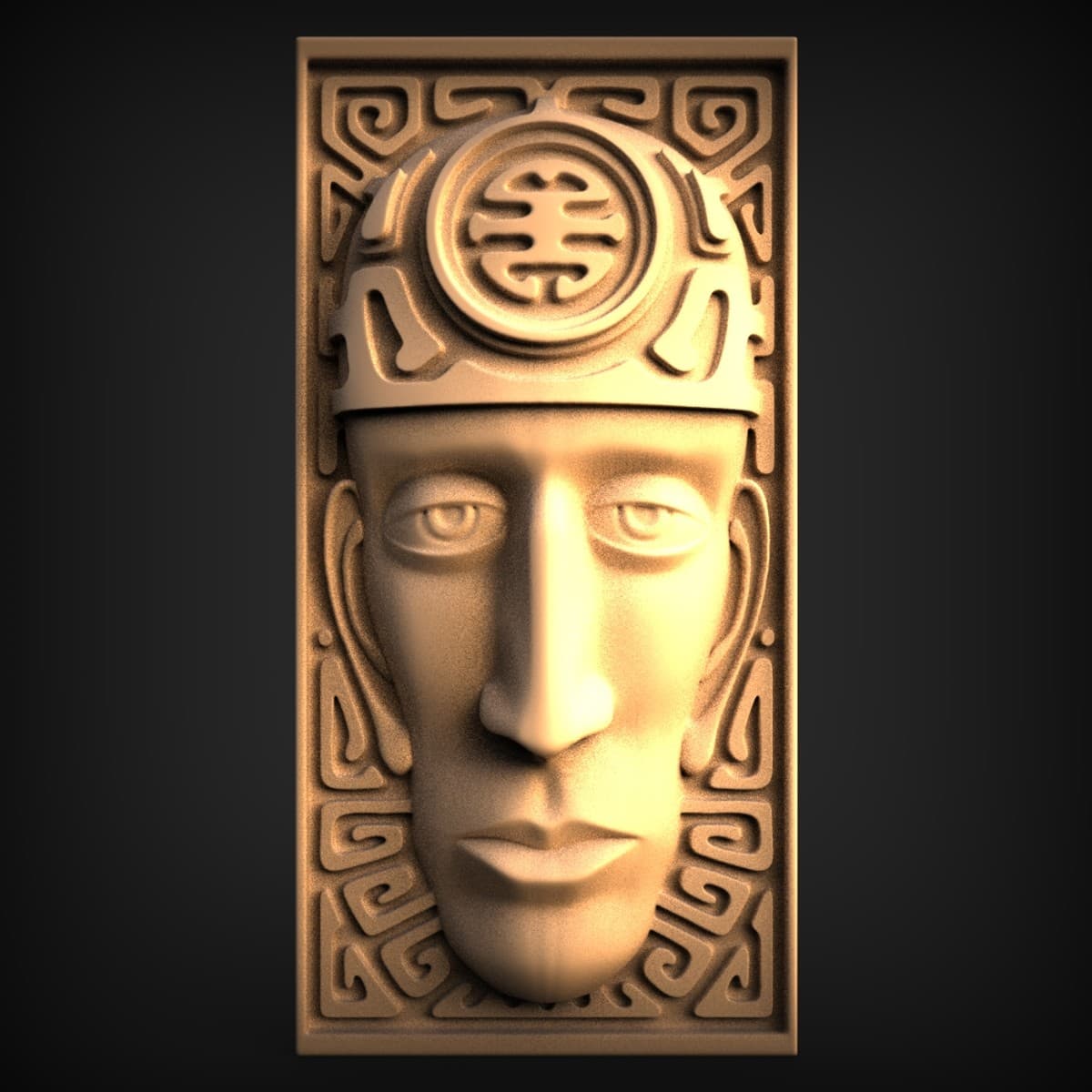 Tribal Idol Face Relief Plaque
