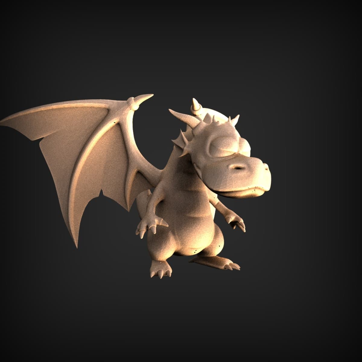 Chubby Cartoon Baby Dragon Figurine