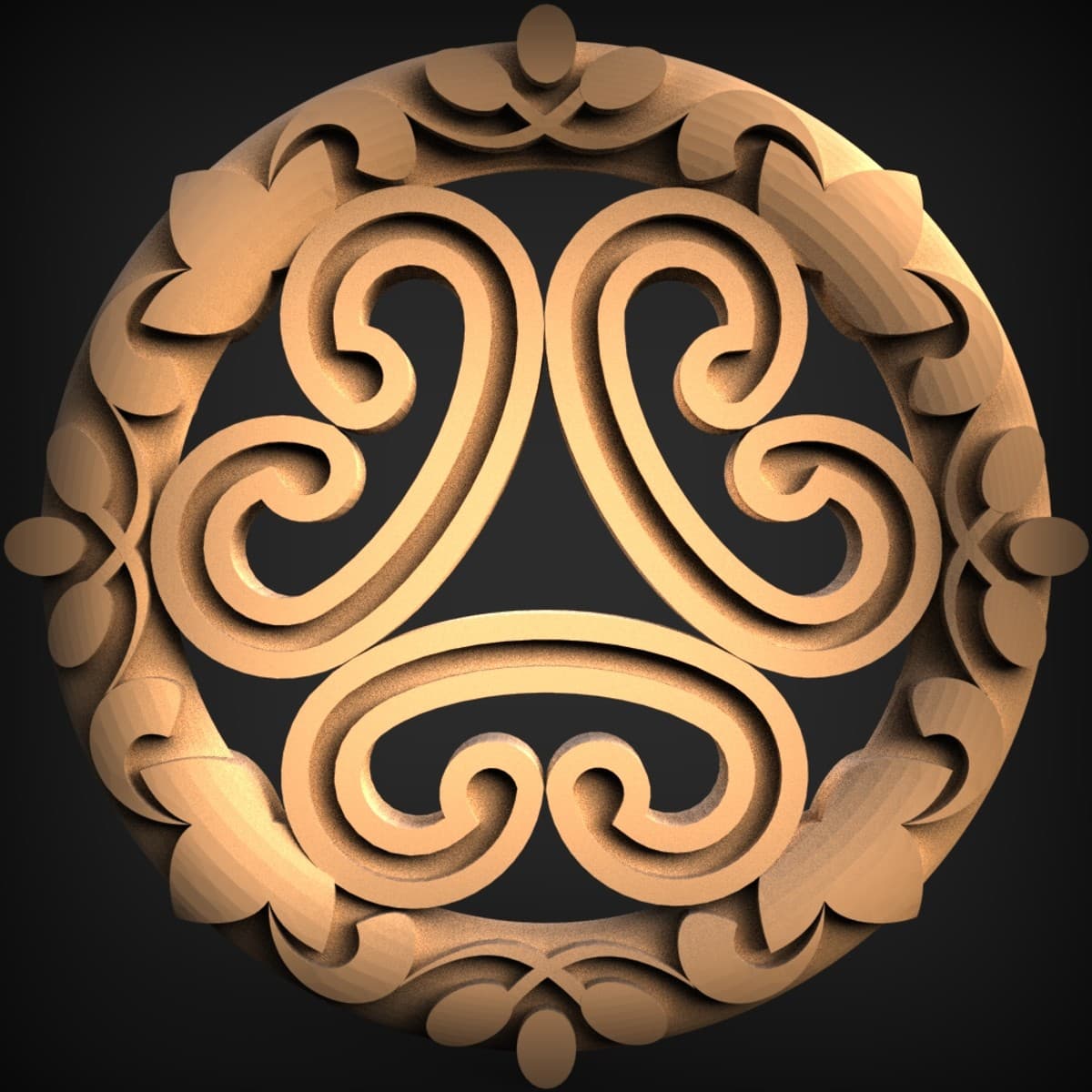 Celtic Scroll Laurel Wreath Medallion