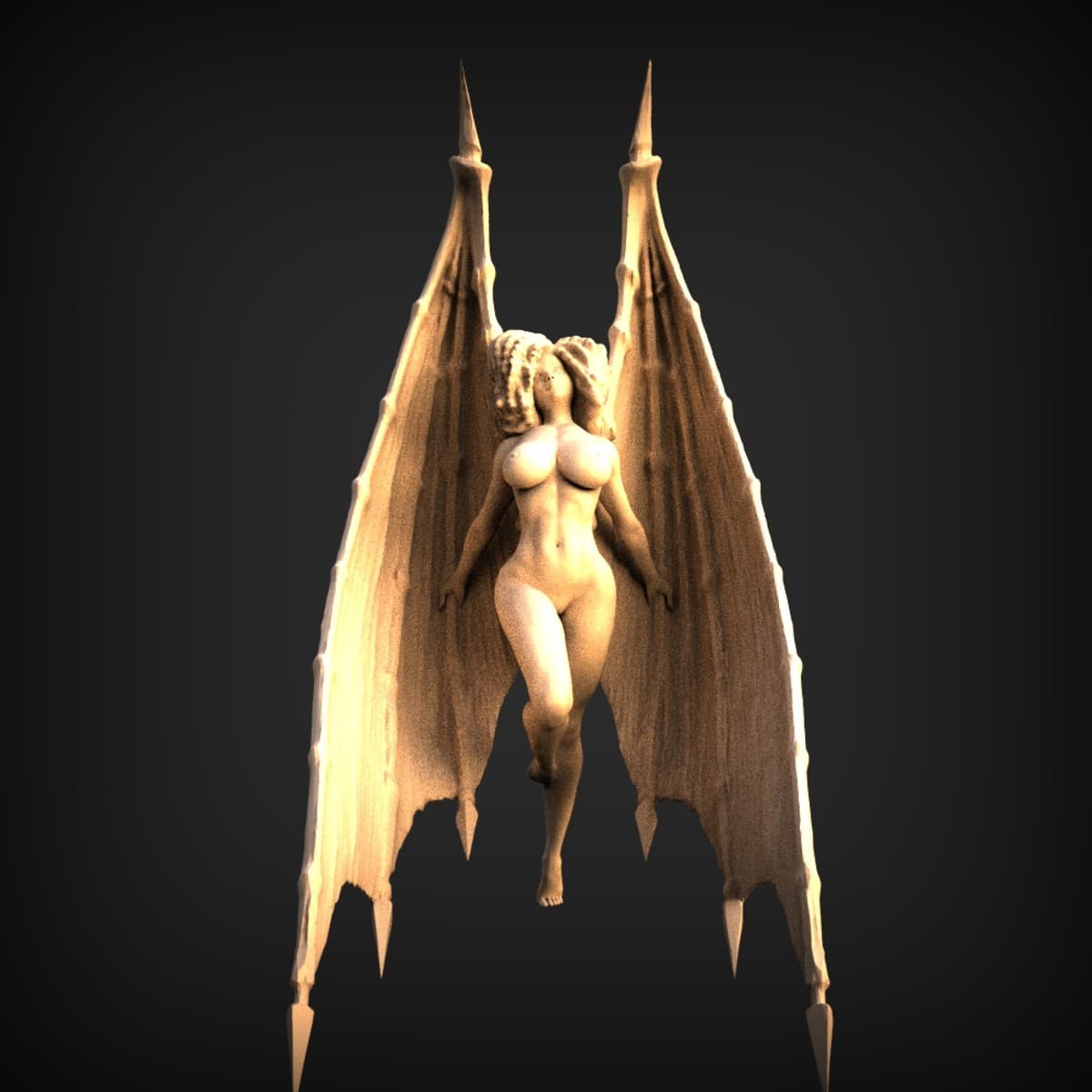 Tattered-Wing Succubus Demoness Sculpture