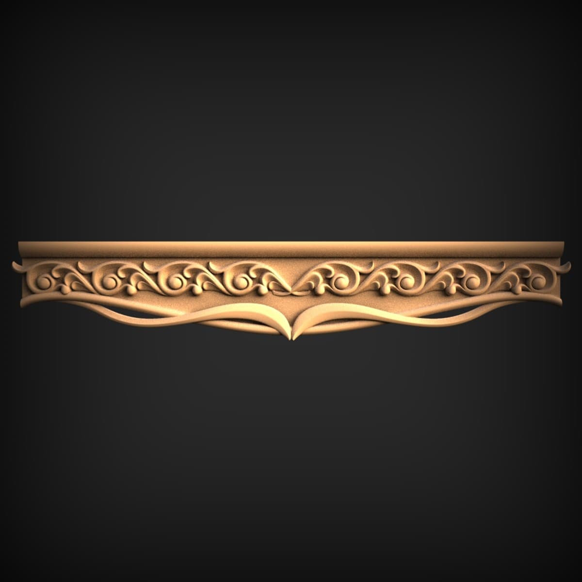 Baroque Scrollwork Cornice Crown Moulding